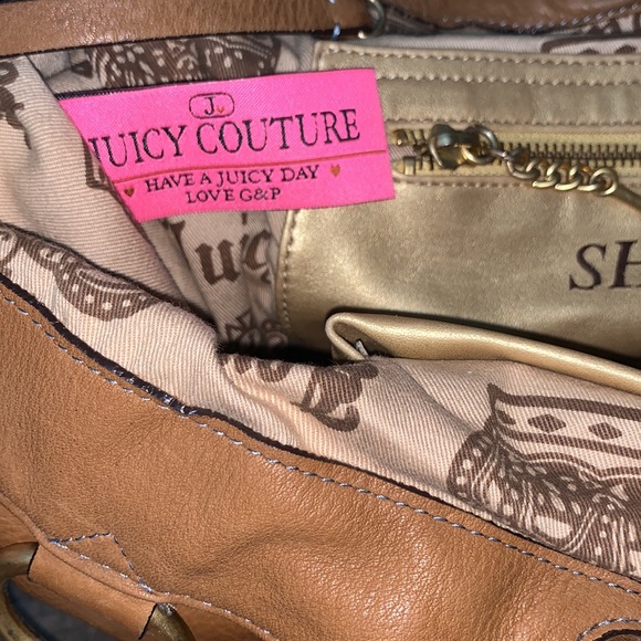 VINTAGE JUICY COUTURE BROWN LEATHER PURSE - Picture 6 of 10